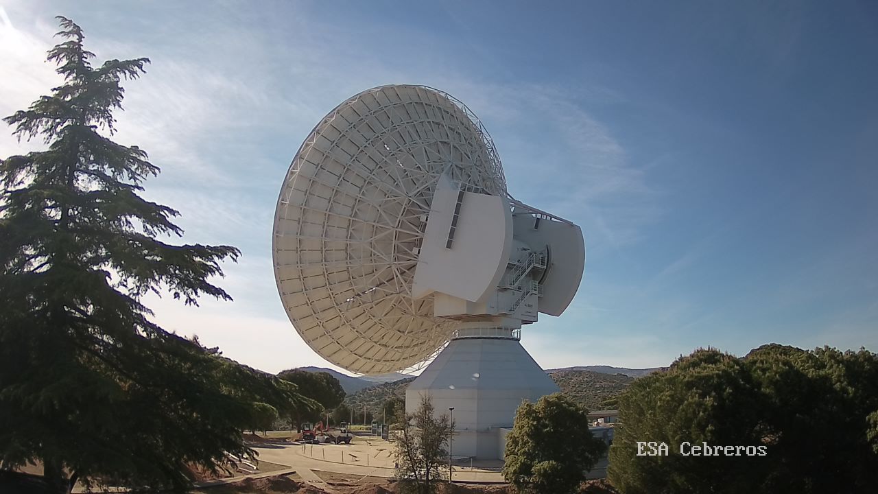 Live webcam image of DSA-2 at Cebreros, Spain (source: ESA)